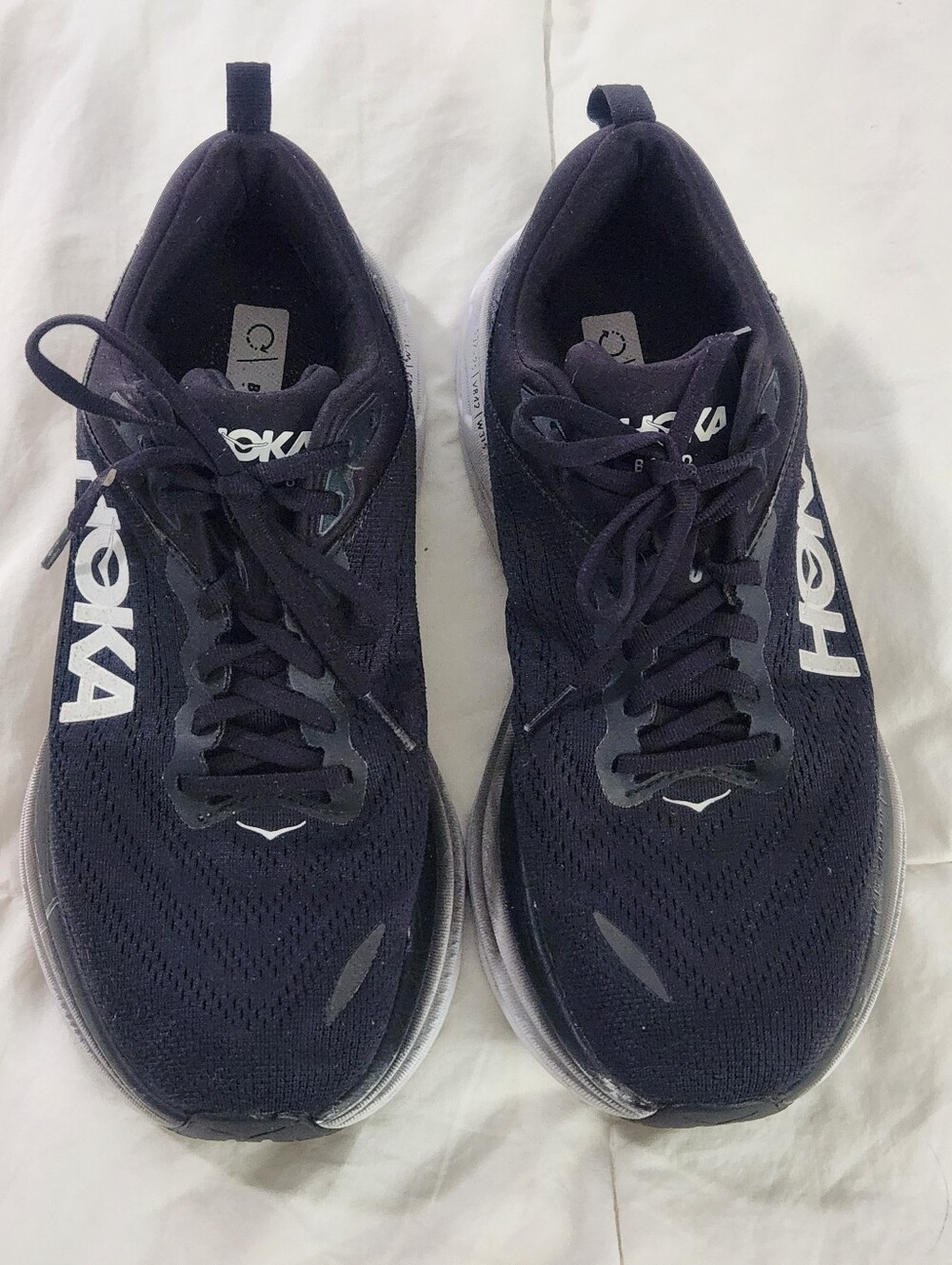 Size 8.5 - Hoka One One HOKA Bondi 8 2E Wide Black White Running Shoe